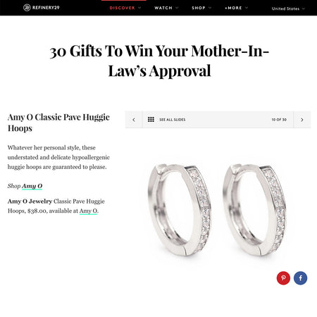 Refinery29 Gifts for Mother-In-Law Classic Huggie Hoops