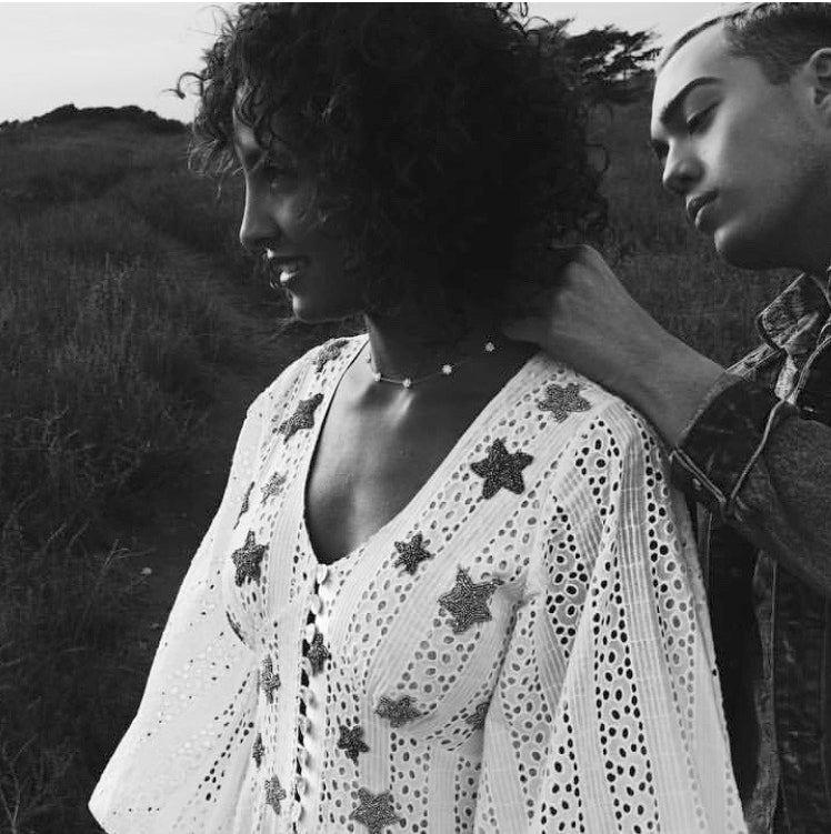 Actress Christel Khalil Wears Crystal Choker