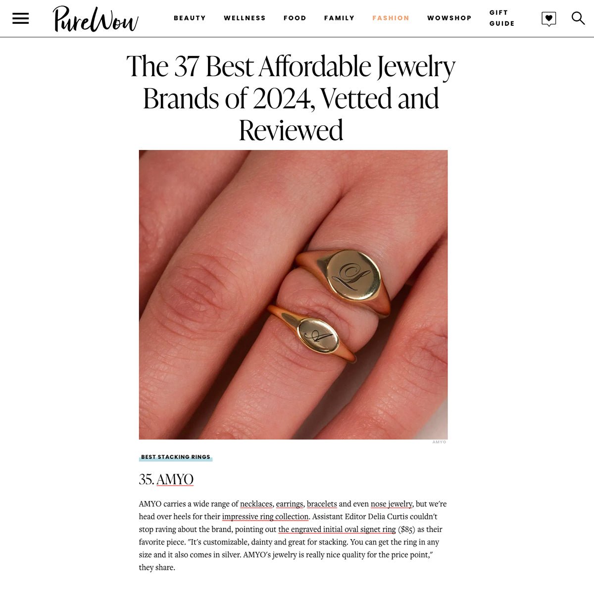 Purewow Best Jewelry Brand Engraved Signet Ring