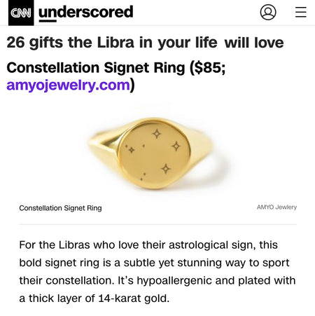 CNN Underscored Zodiac Constellation Signet Ring