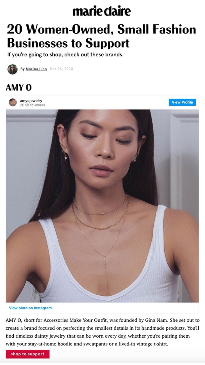 Amy O Jewelry on Marie Claire