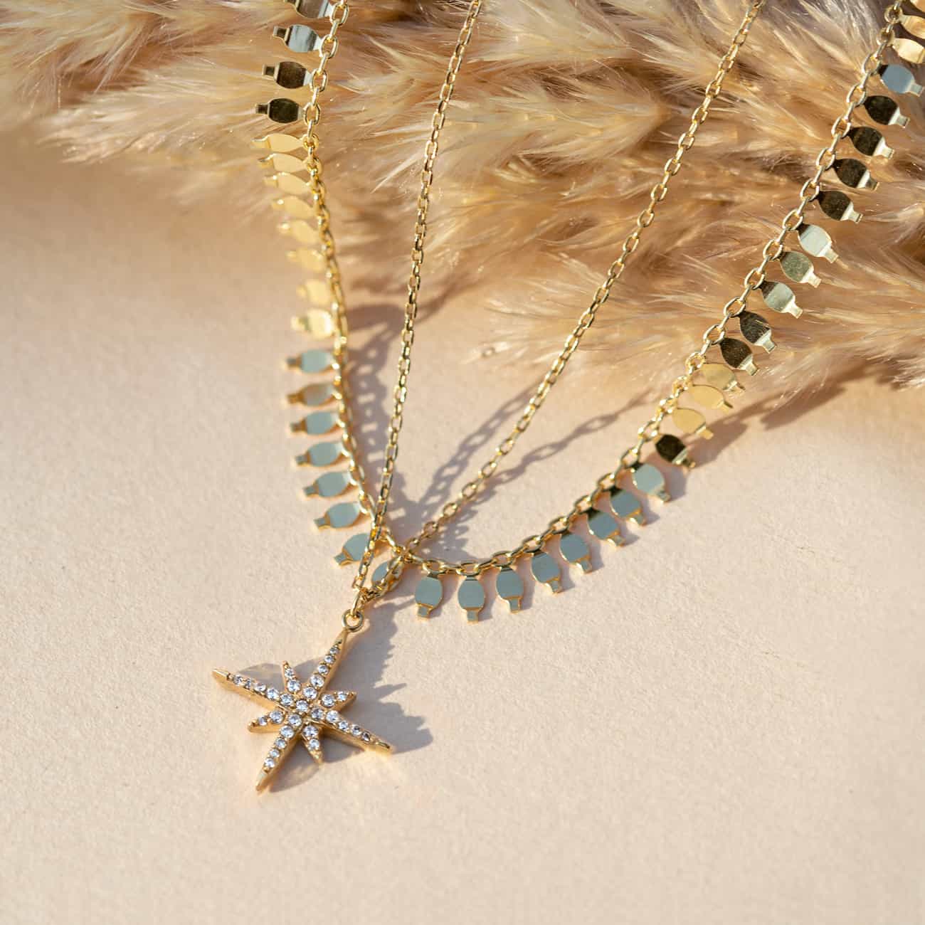 Cleo Starburst Layered Duo Necklace