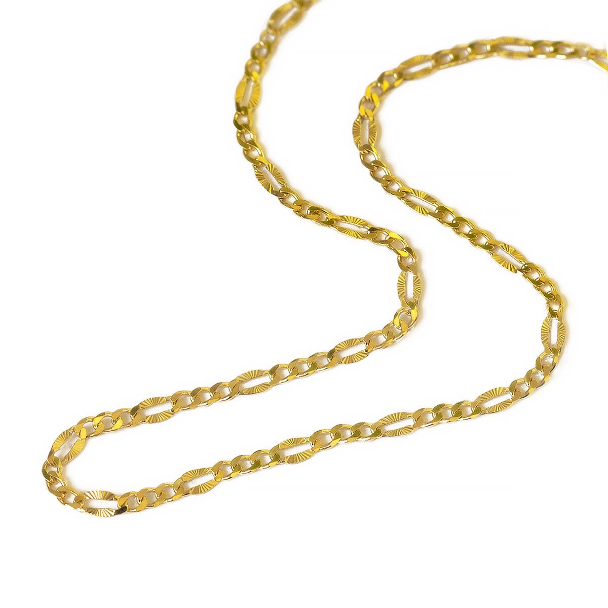 Gold Necklace, Thick Figaro Chain Necklace