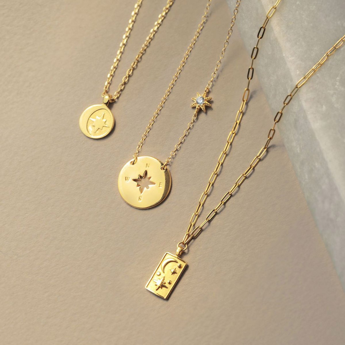 Celestial Rectangle Pendant Necklace