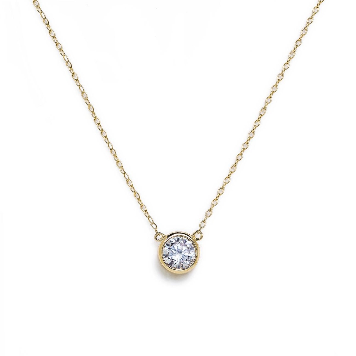 Solitaire Necklace White Zirconia