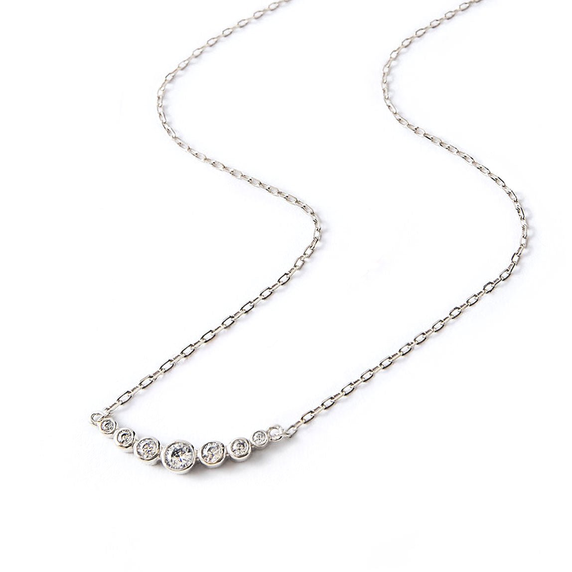 Necklaces For Women, Crystal Curved Bar Necklace