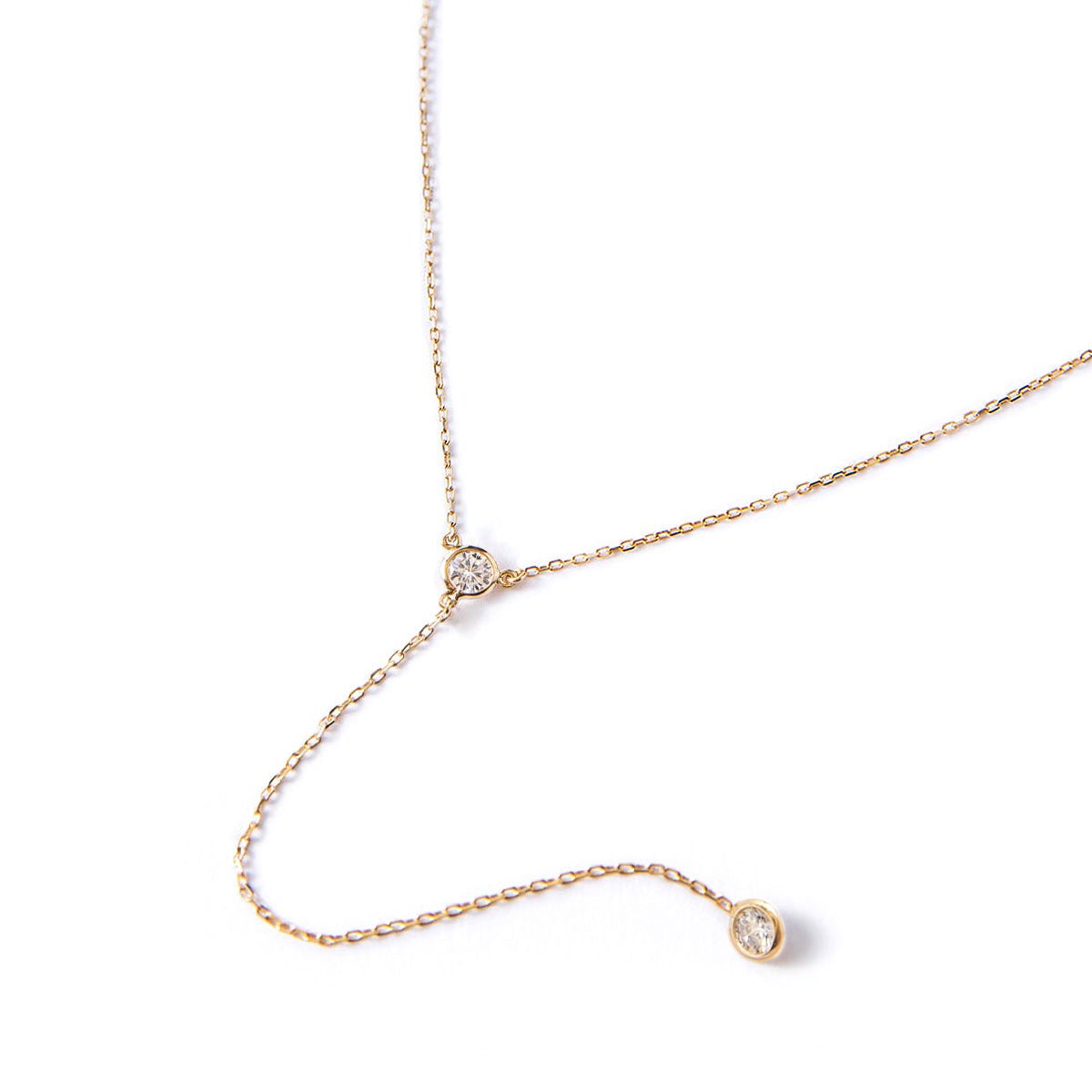 Collana Lunga Y Lariat Boho Con Cristallo Goccia E Zirconia - Oro, Regalo Per Donna E Sposa