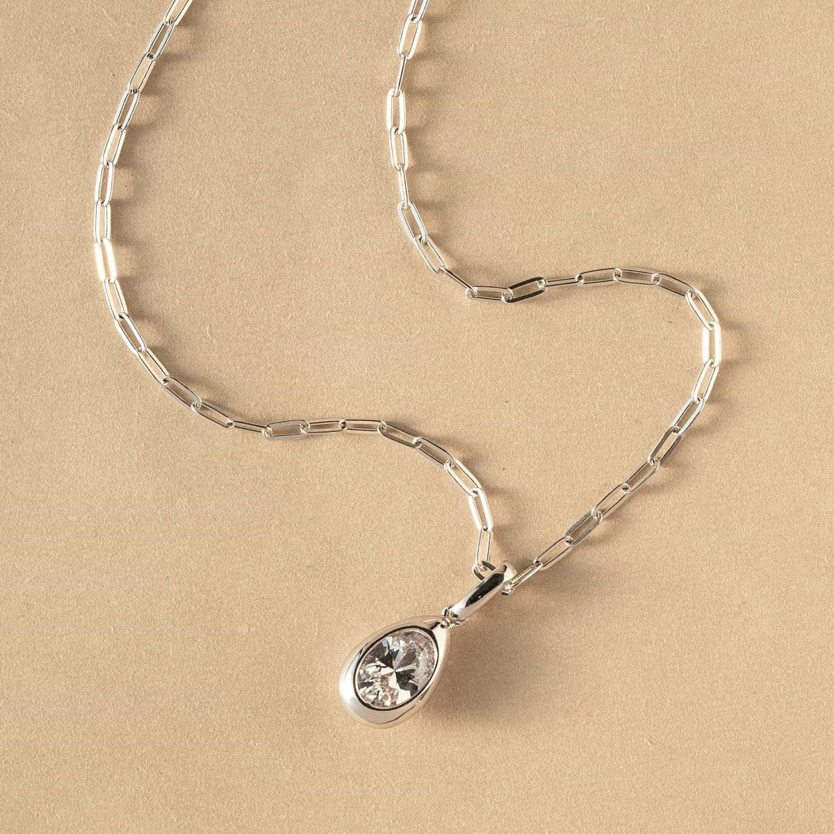 Gemstone Sculptural Drop Necklace