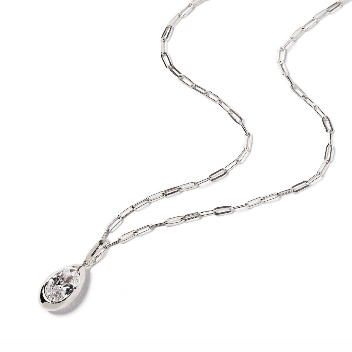 Gemstone Sculptural Drop Necklace