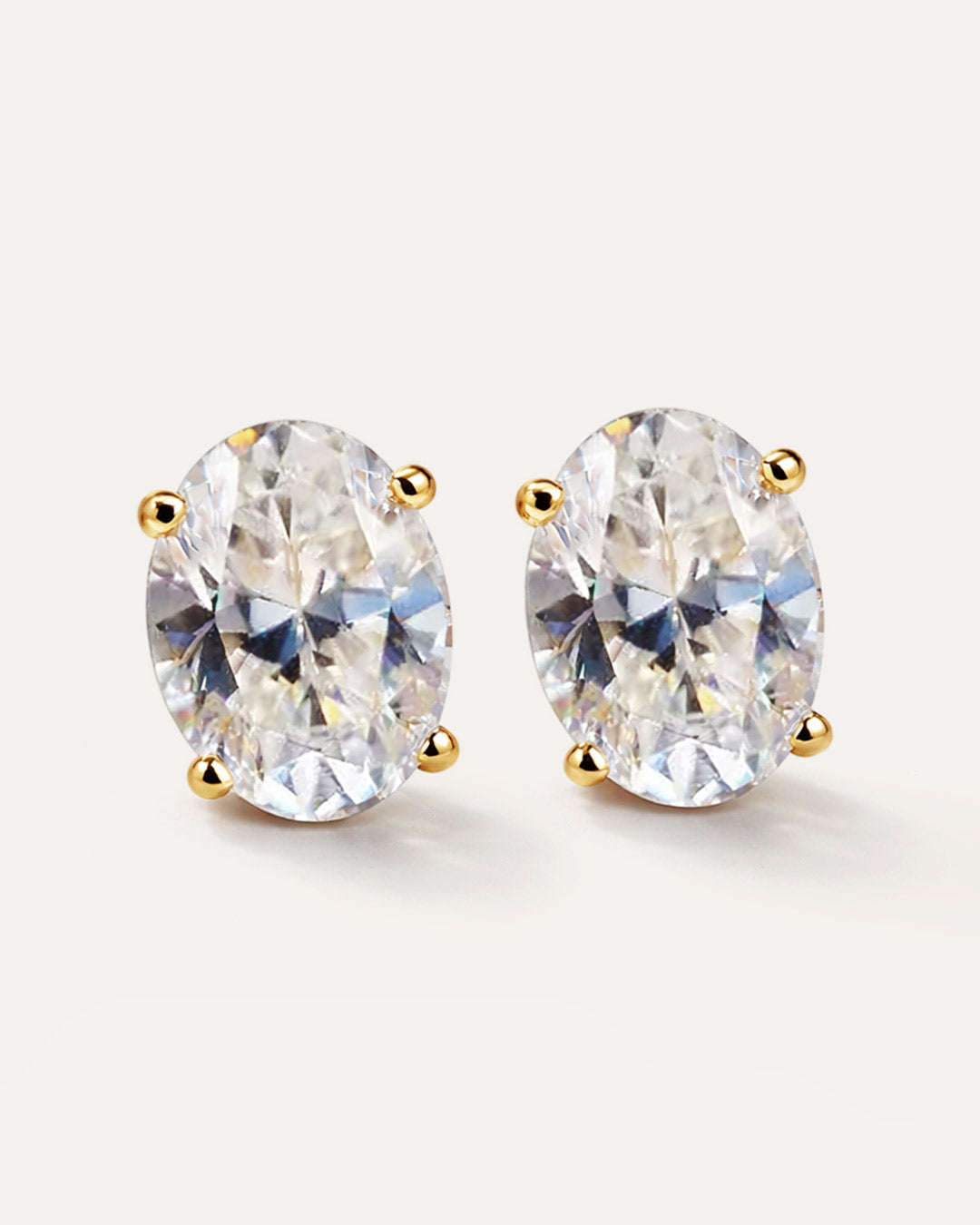 Pair of Oval CZ stud earrings from AMYO