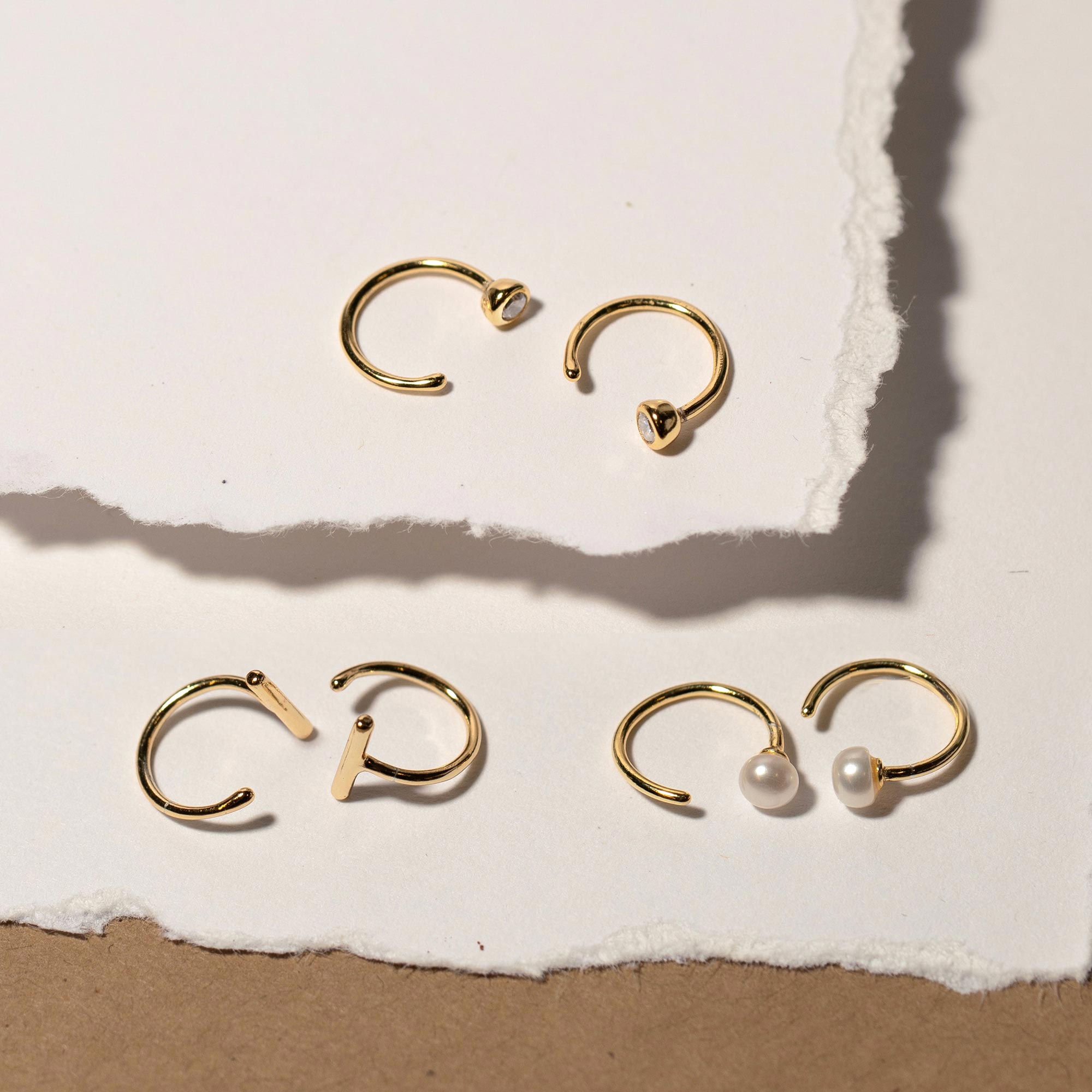 Tiny Solitaire Huggie Earrings