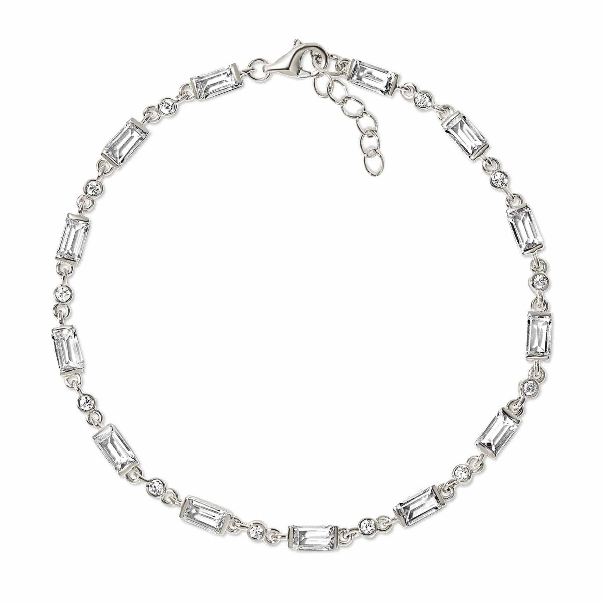 Baguette and Crystal Tennis Bracelet
