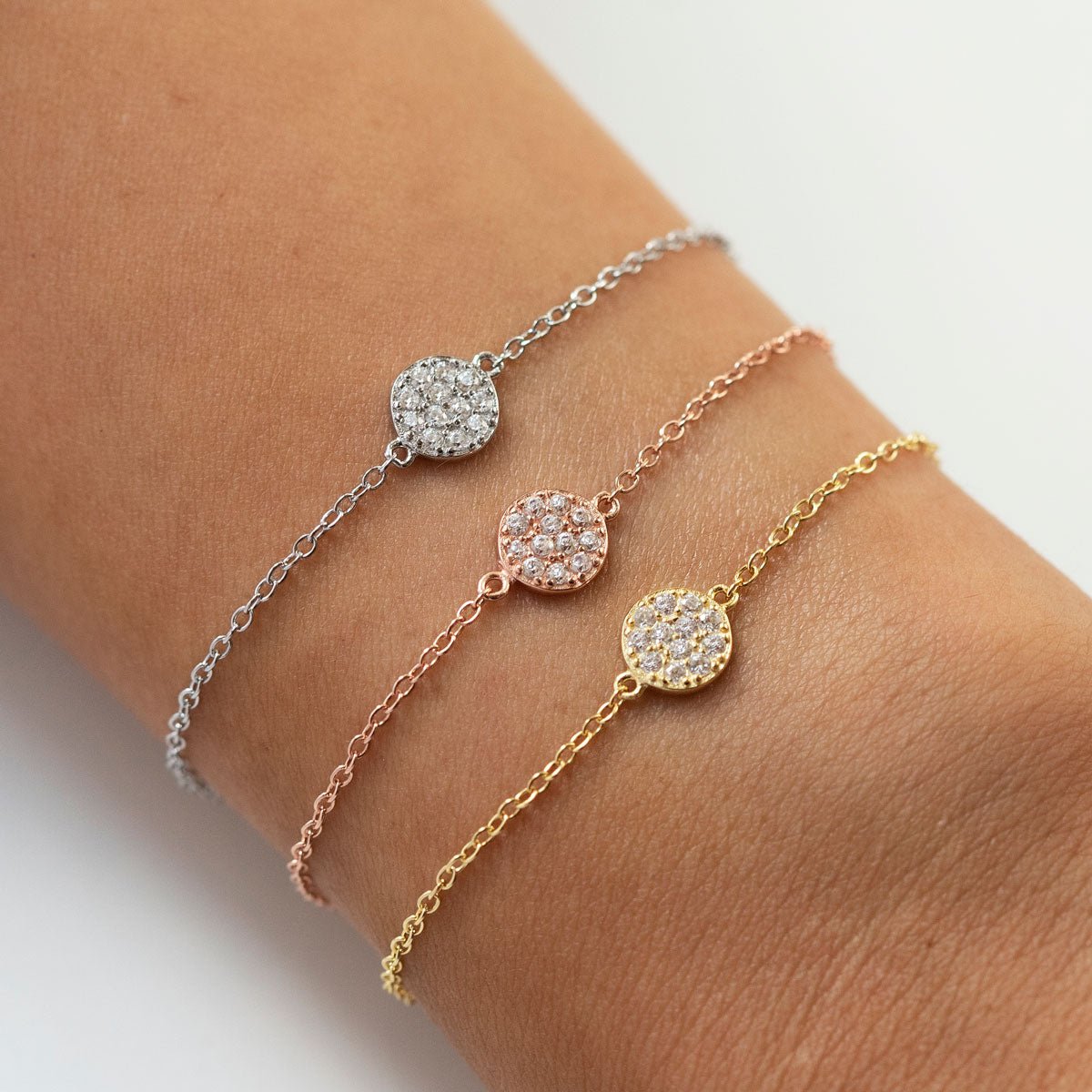 Petite Pavé Disc Bracelet