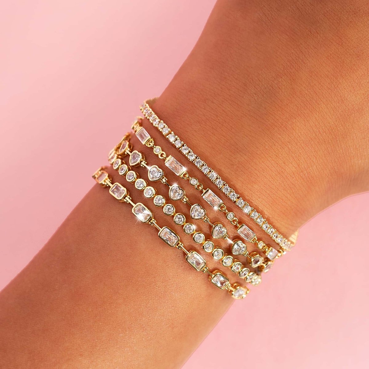 Baguette and Crystal Tennis Bracelet