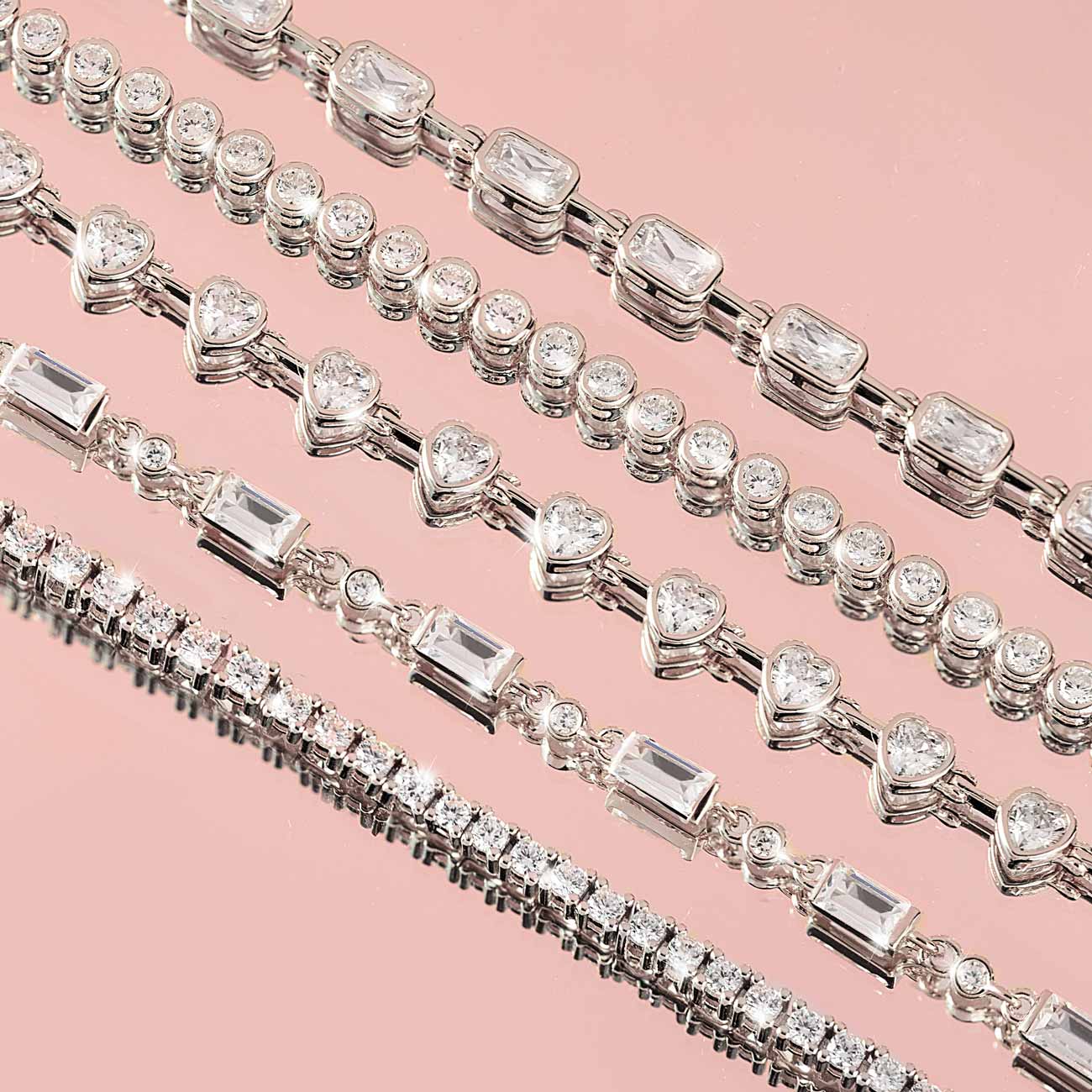 Baguette and Crystal Tennis Bracelet