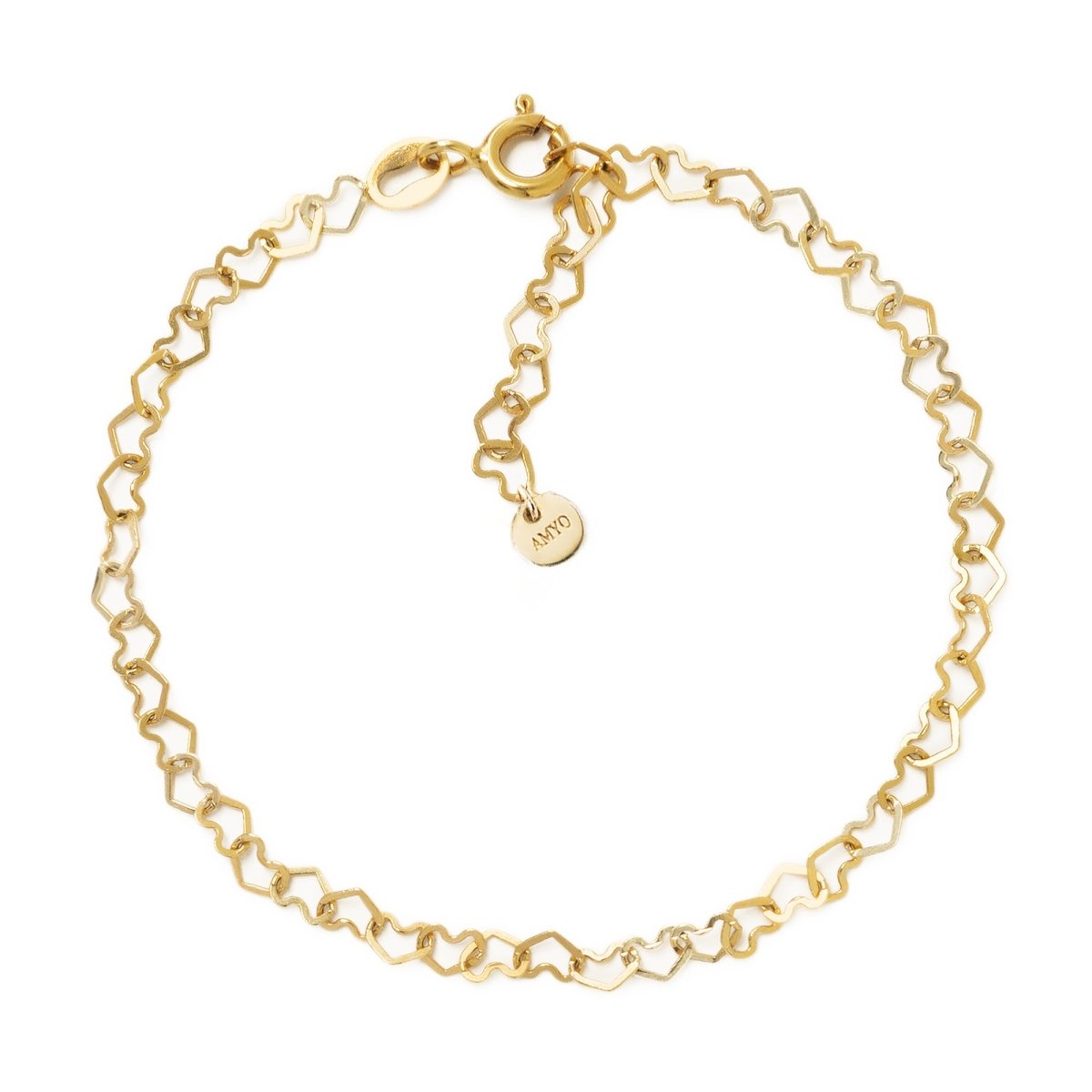 Heart 14 K Gold Bracelet - Bracelet For Women good - Gold Jewelry - Everyday Jewelry - 14 Gold Bracelet - Cord Gold Bracelet