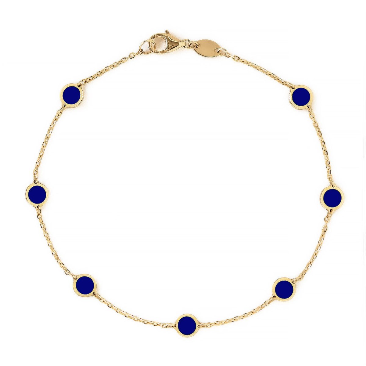 All Blued ROUND BRACELET CARVED（GOLD） 14K Gold Bracelet, Women's Bracelet, Circle Bracelet Lapis Lazuli