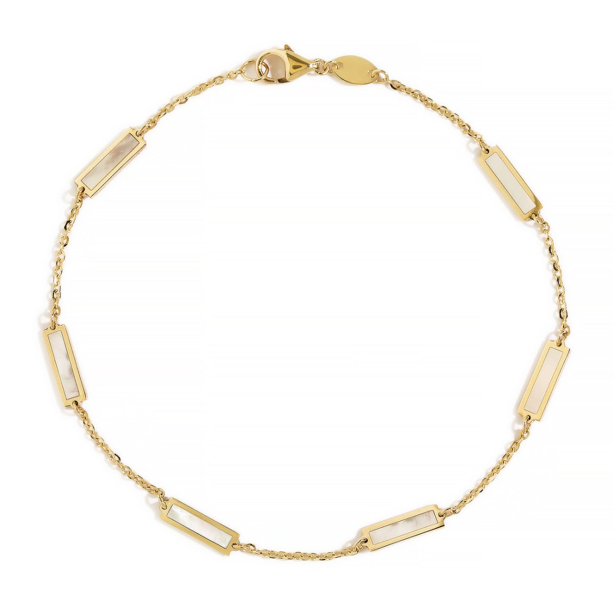 Gemstone Bar Bracelet Mother of Pearl