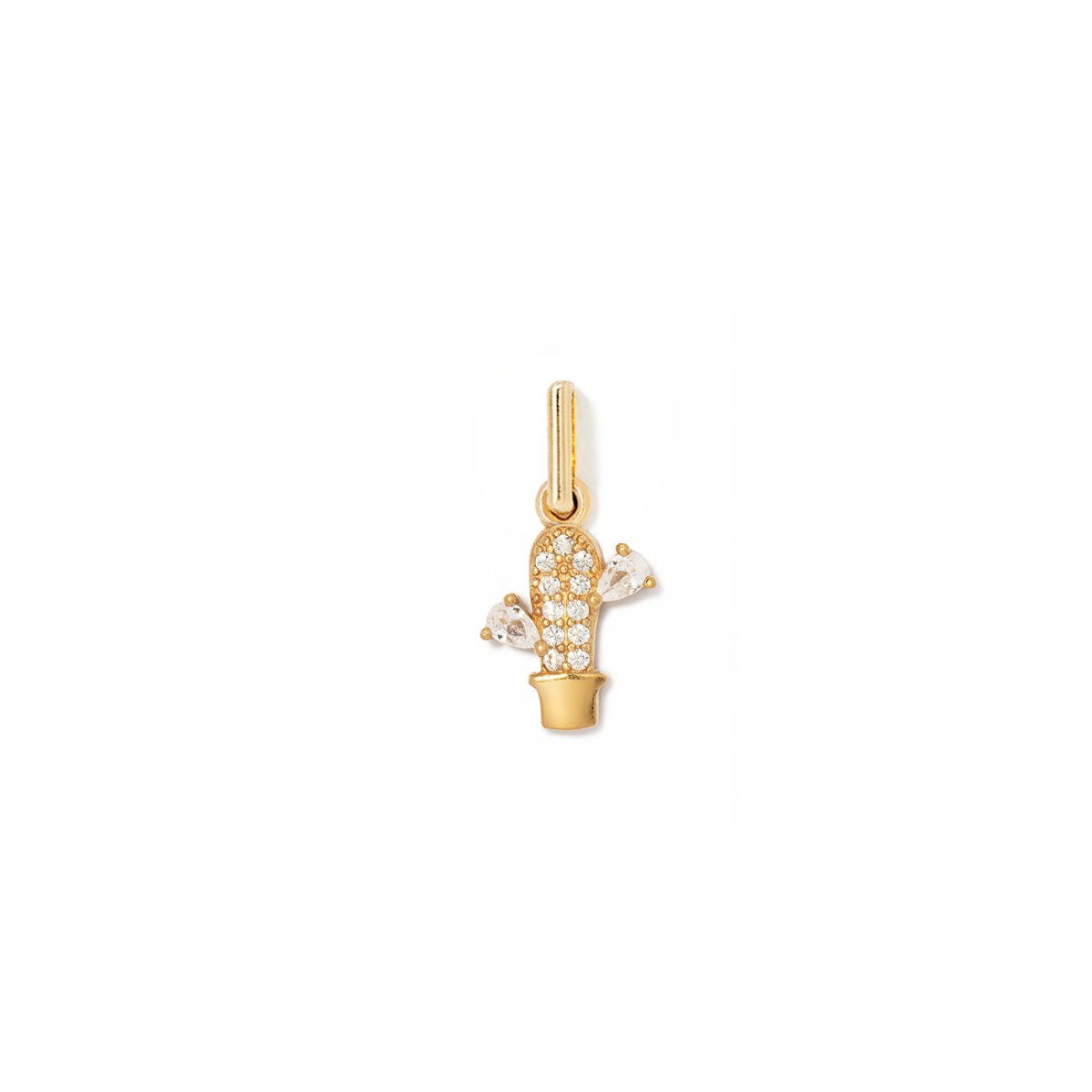 Necklace Charms, Gold Charms, Pavé Cactus Charm
