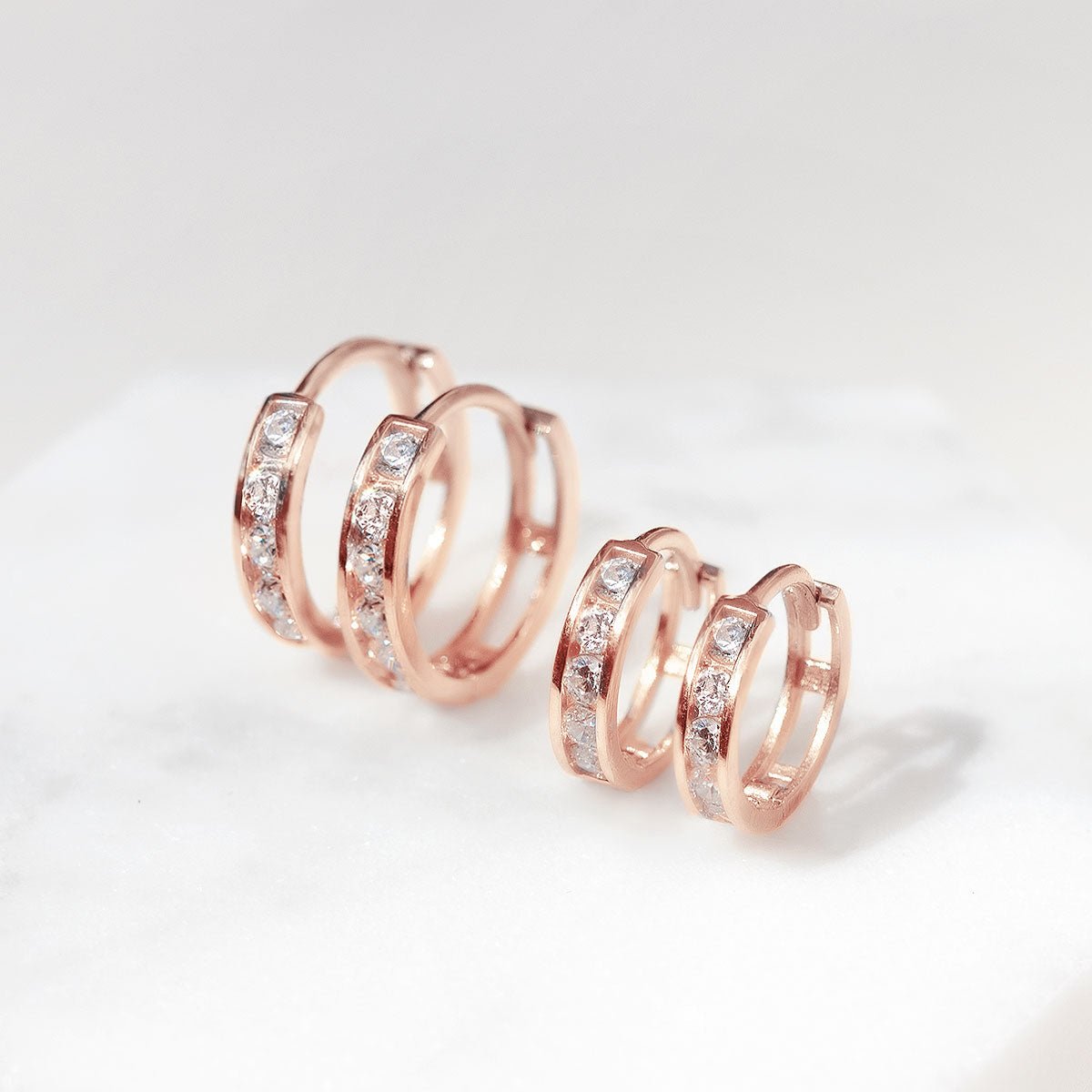 Pavé Huggie Hoops