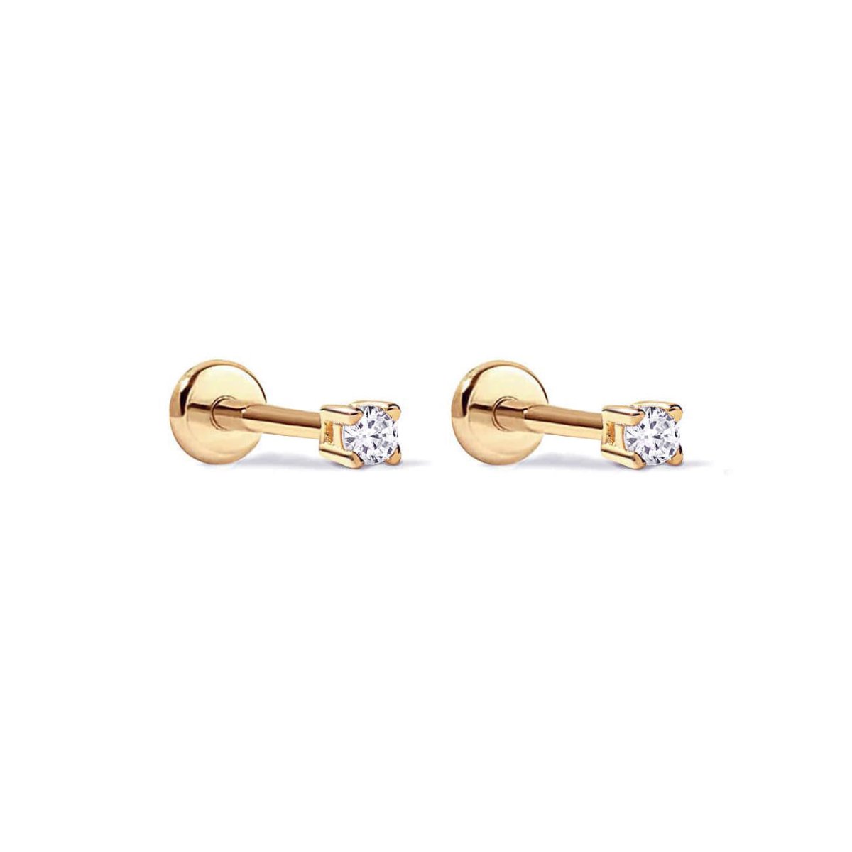 Flatback Earrings, Tiny Crystal Flat Back Studs