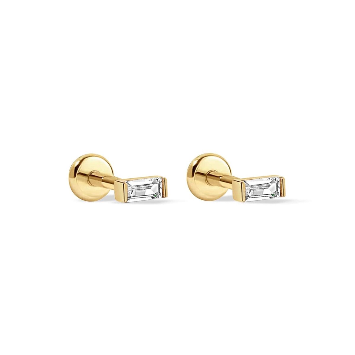Crystal Baguette Flatback Studs