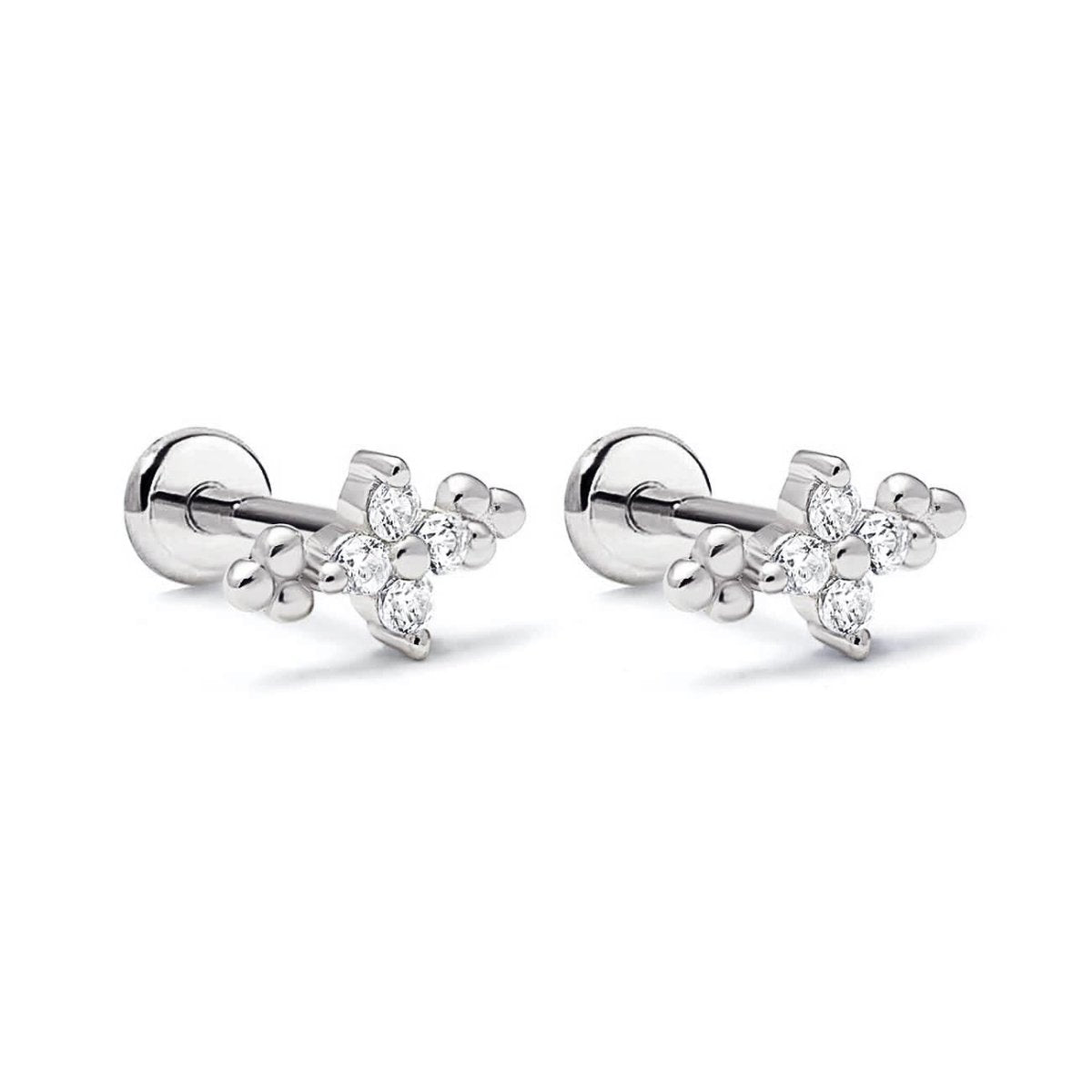 Crystal Flor Cluster Flat Back Studs