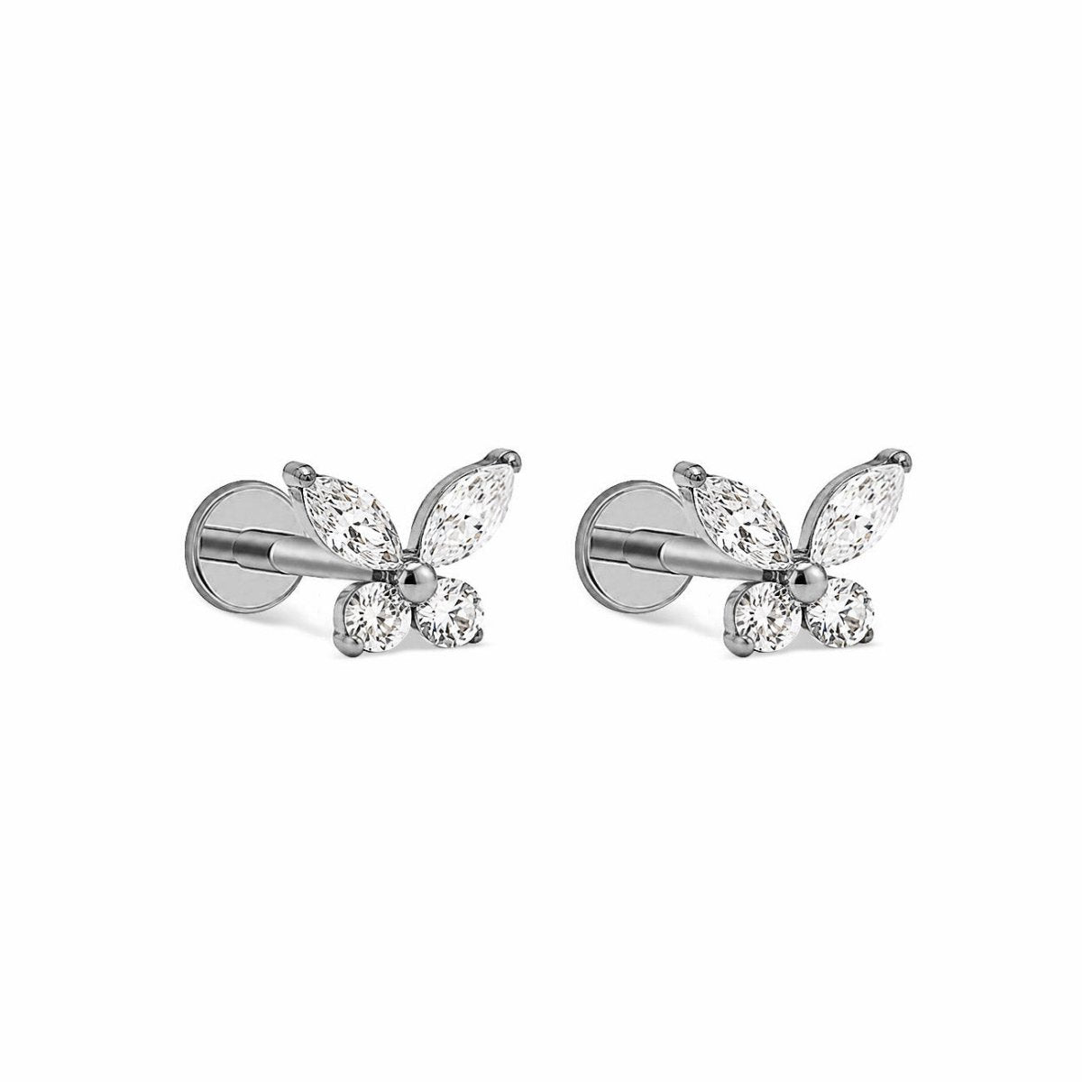 Crystal Butterfly Flatback Studs