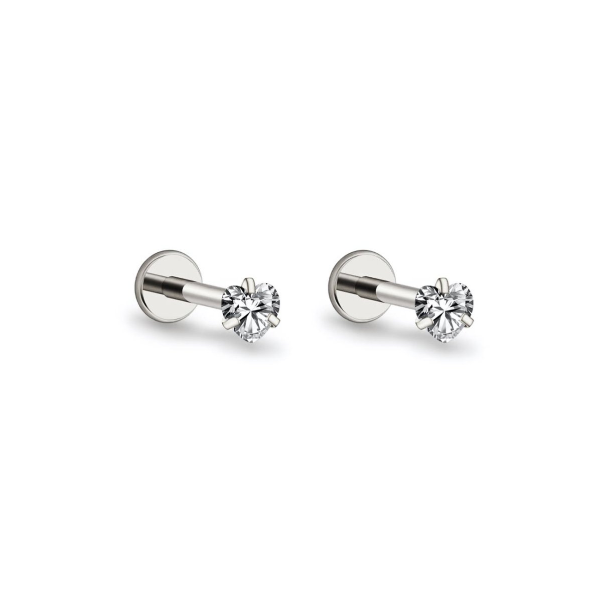 Tiny Heart Crystal Flat Back Studs