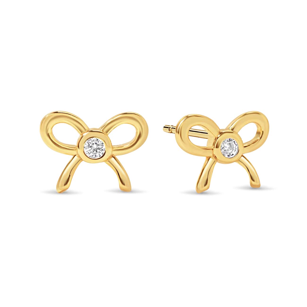Bezel Crystal Bow Studs