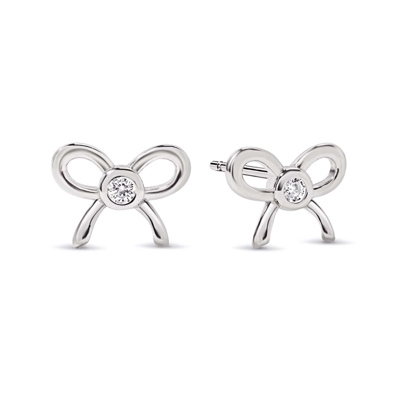 Bezel Crystal Bow Studs