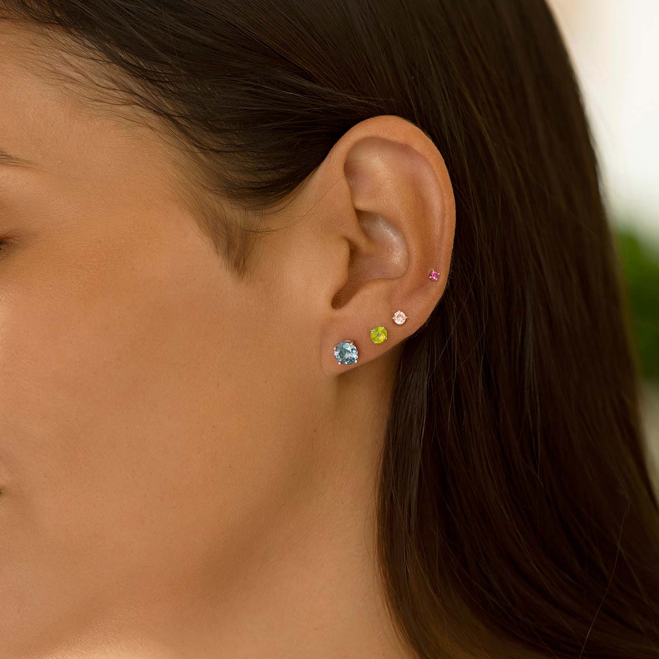 Gemstone Studs Aquamarine