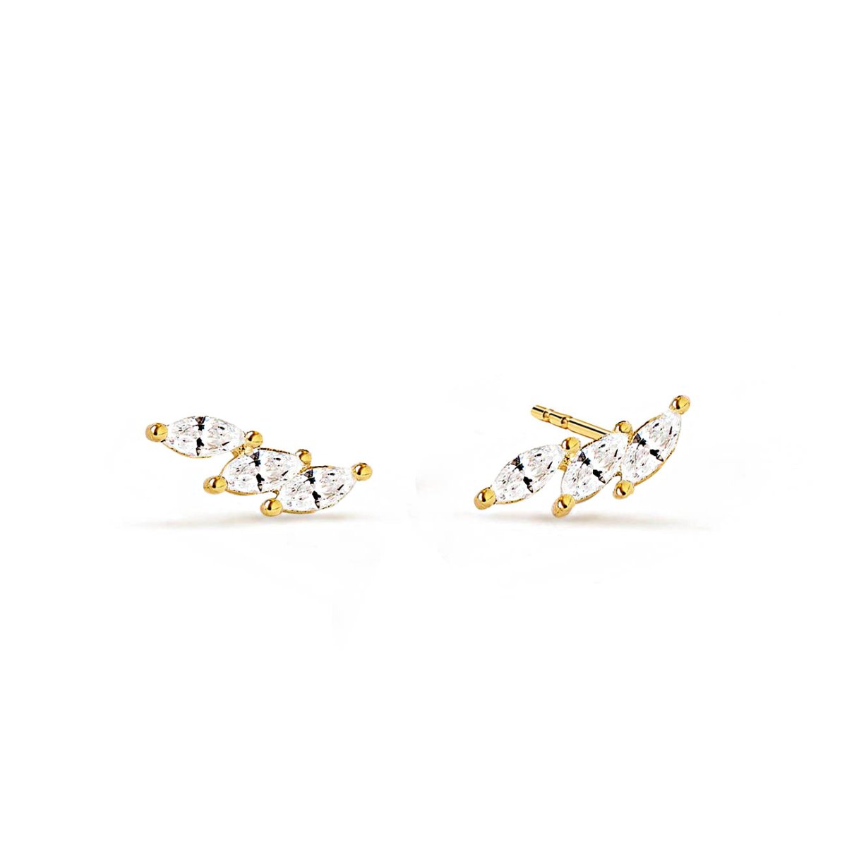 Tiny Marquise Curve Studs