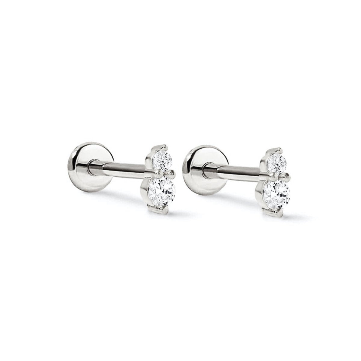 Tiny Pavé Duo Studs