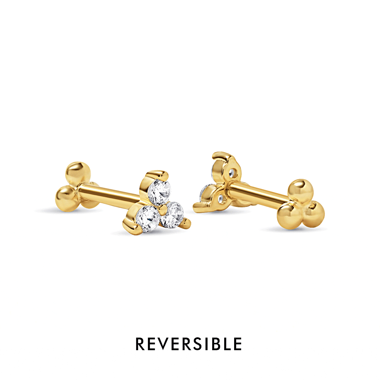 Trinity Beads + Gemstone Flat Back Studs