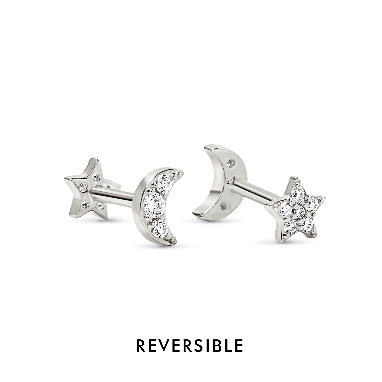 Moon + Star Flat Back Studs