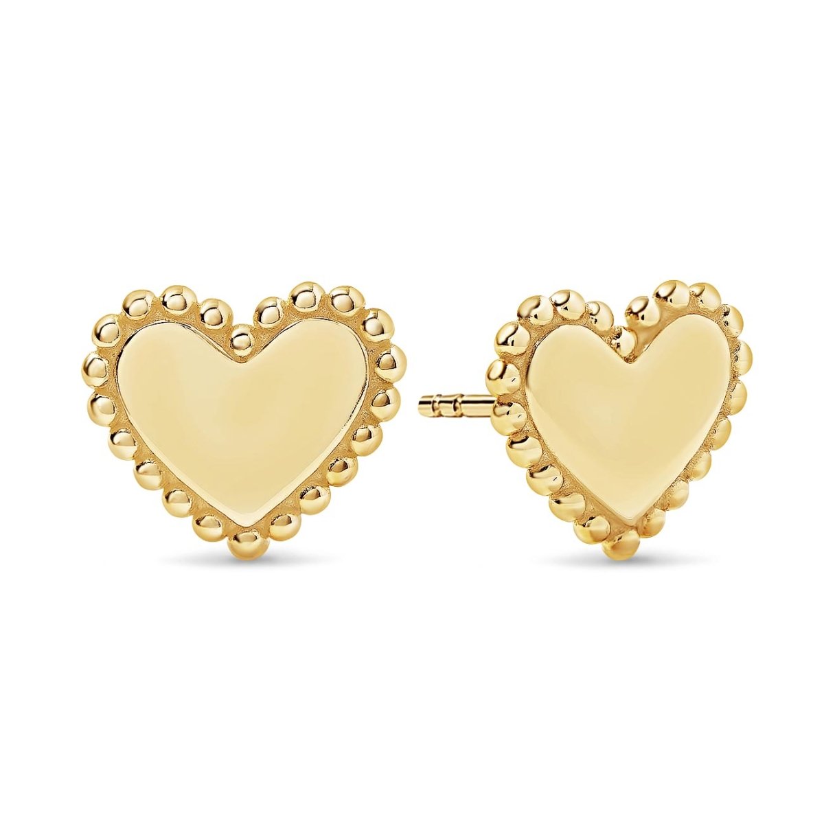 Bold Heart Beaded Studs