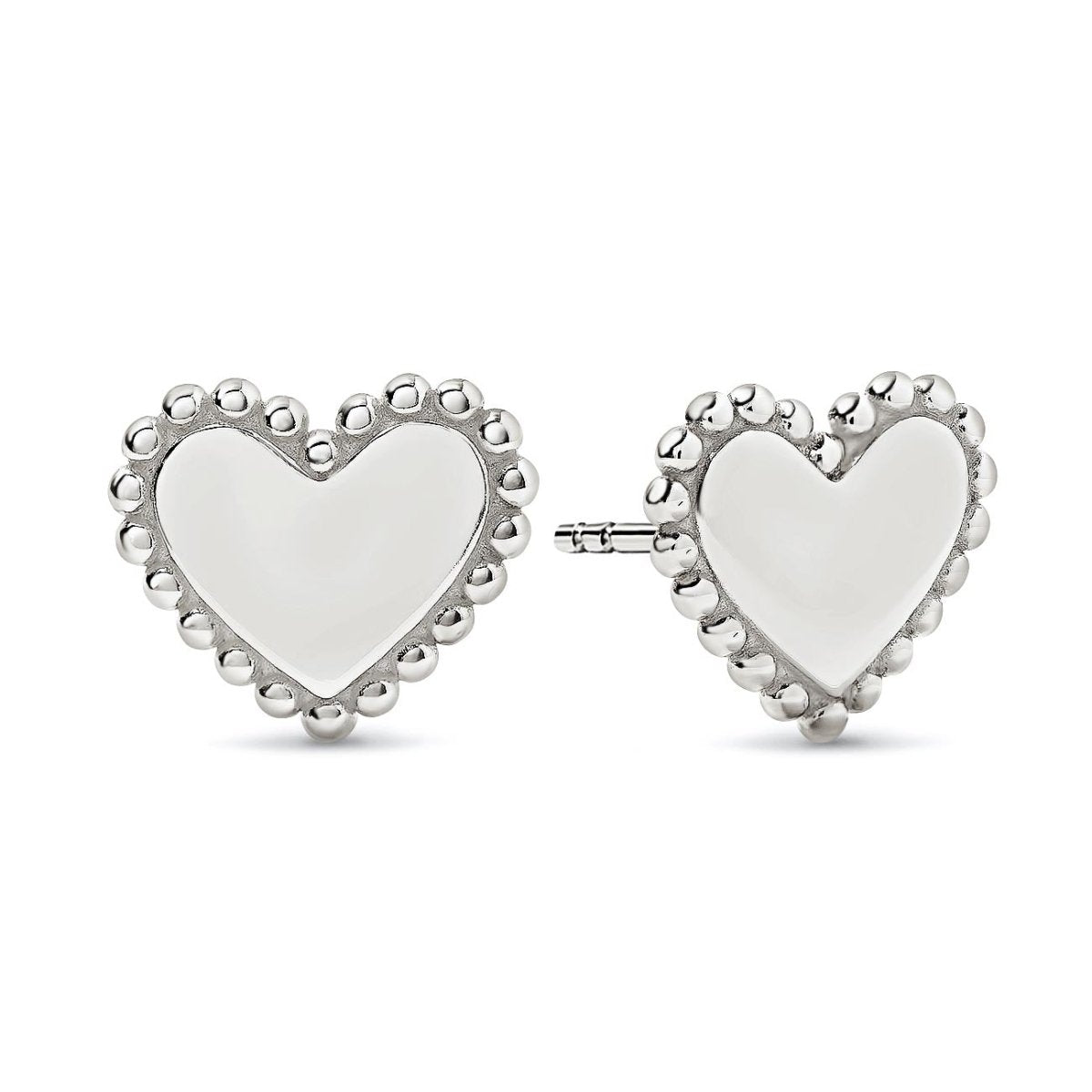 Bold Heart Beaded Studs