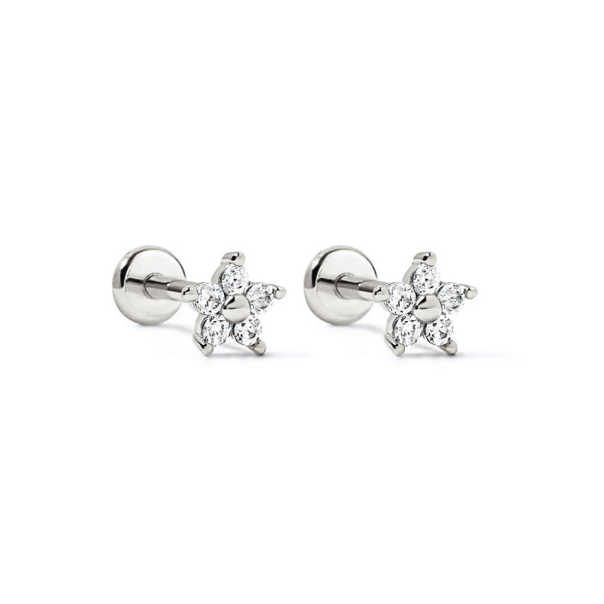 Crystal Flower Flat Back Studs
