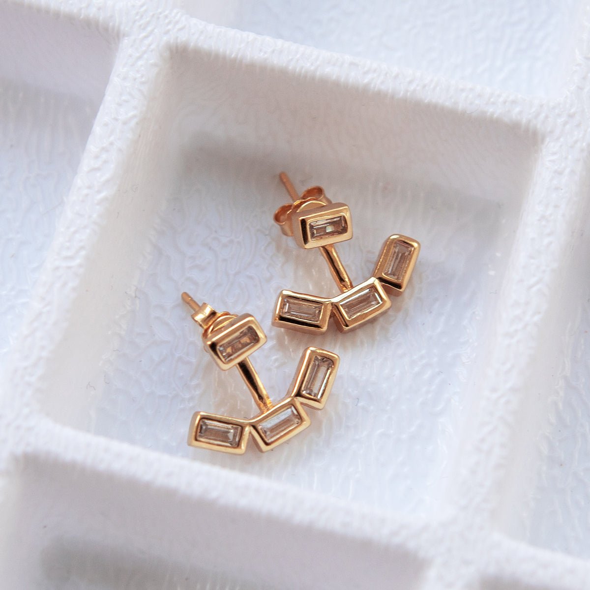 Baguette Ear Jacket, Earrings - AMY O. Jewelry