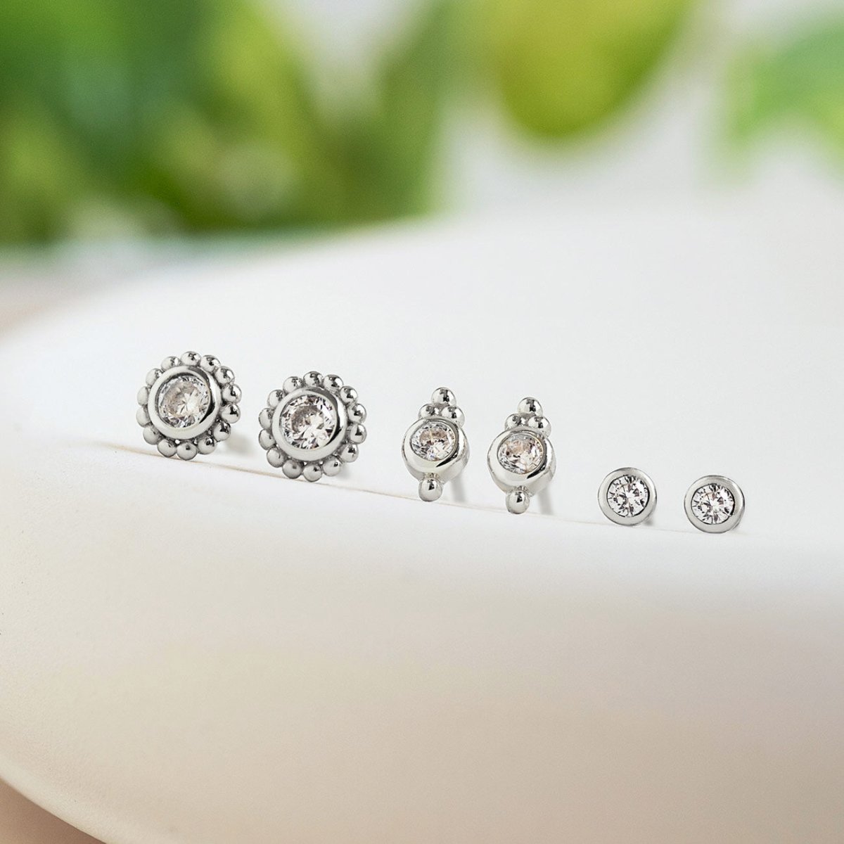 Mini Crystal Beaded Studs Set