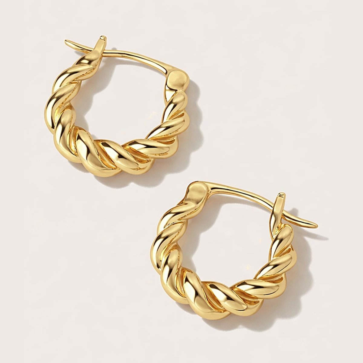Detailed look at the Mini Thick Twisted Hoops