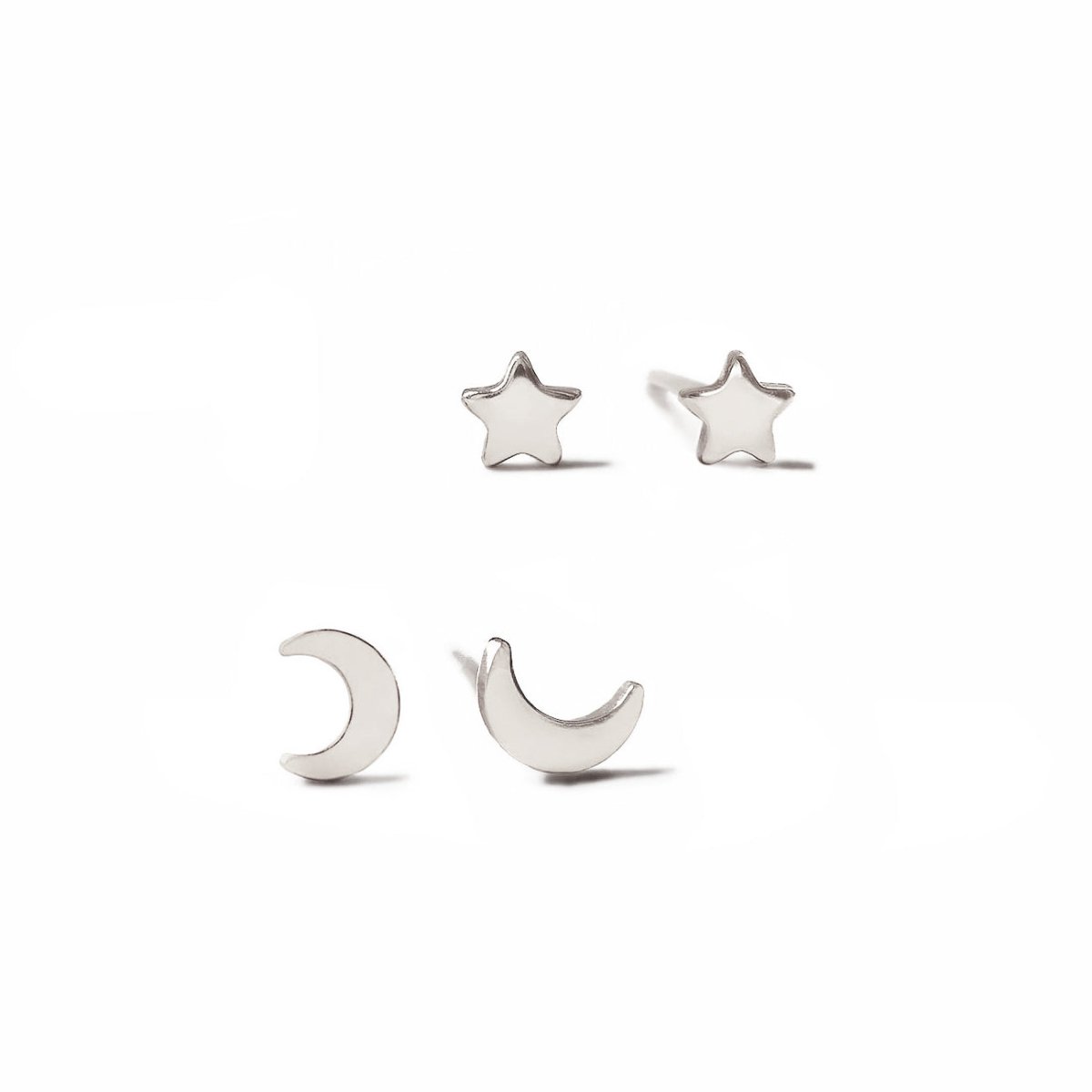 Tiny Moon + Star Studs