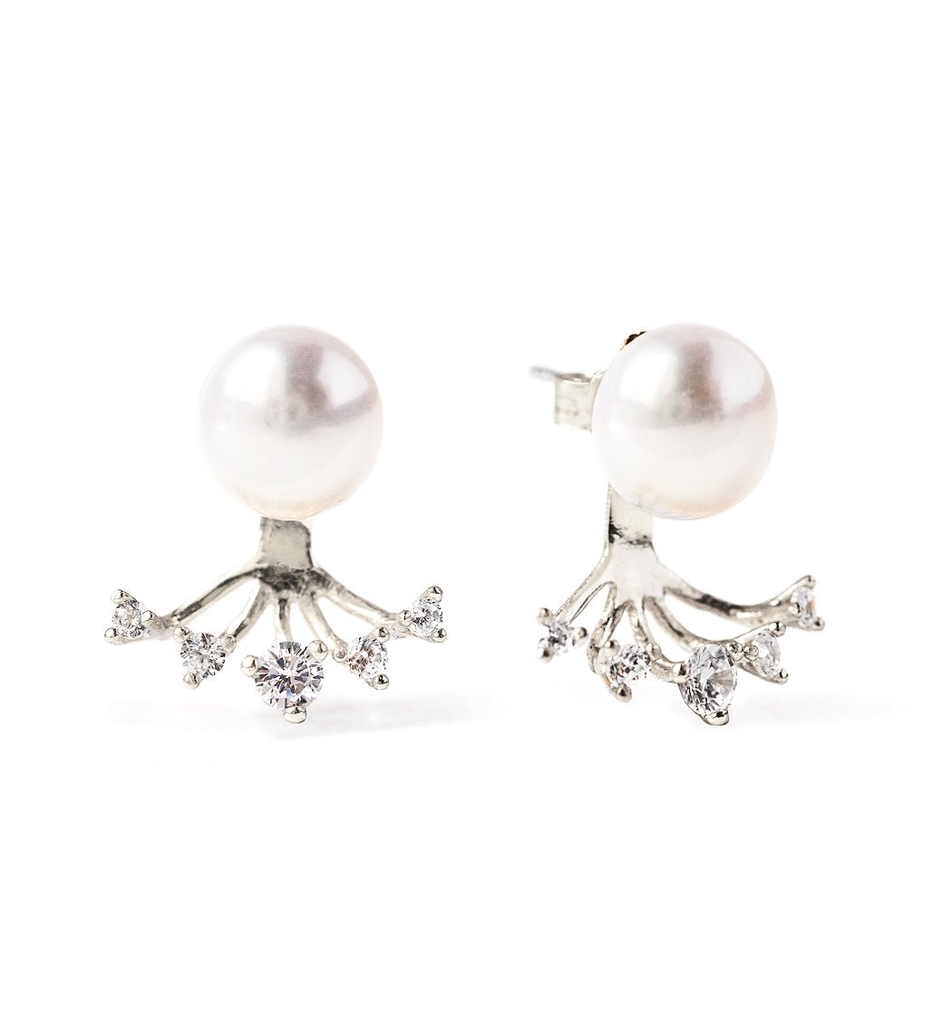 LUNA Ear Climber With hotsell Pearls Earrings Crawlers Jacket Sterling Silver Two-Way