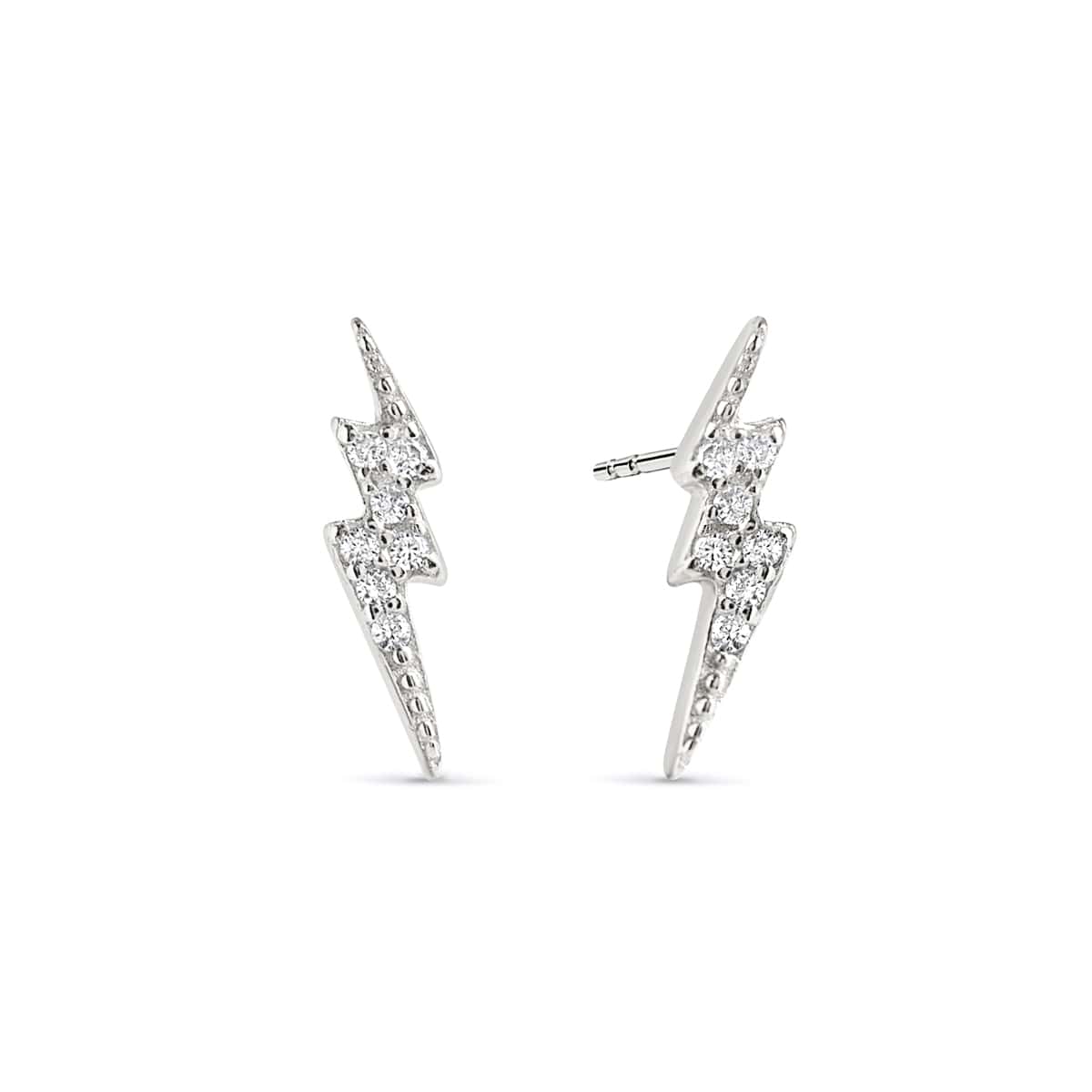 Tiny Lightning Bolt Pavé Studs