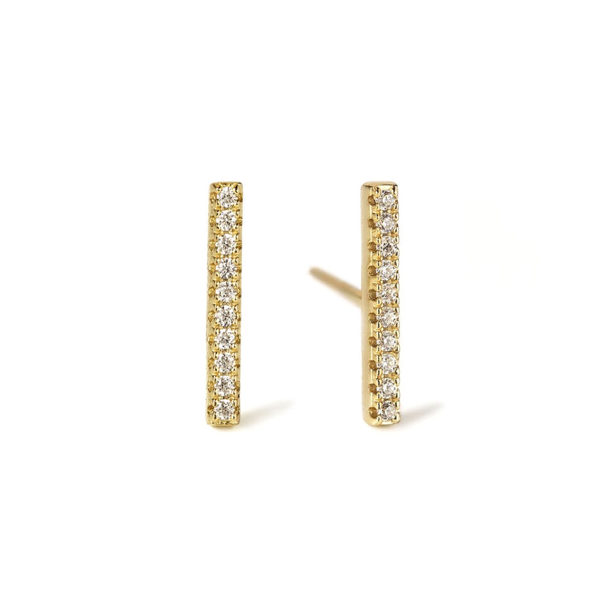 Lira Pave Bar Chain Stud Earrings
