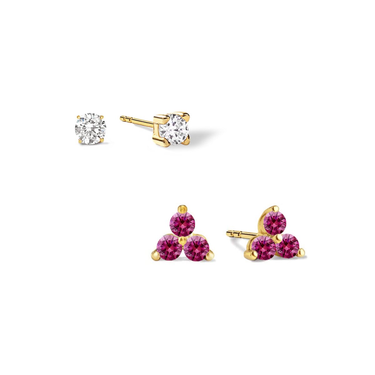 Birthstone Studs Set Ruby