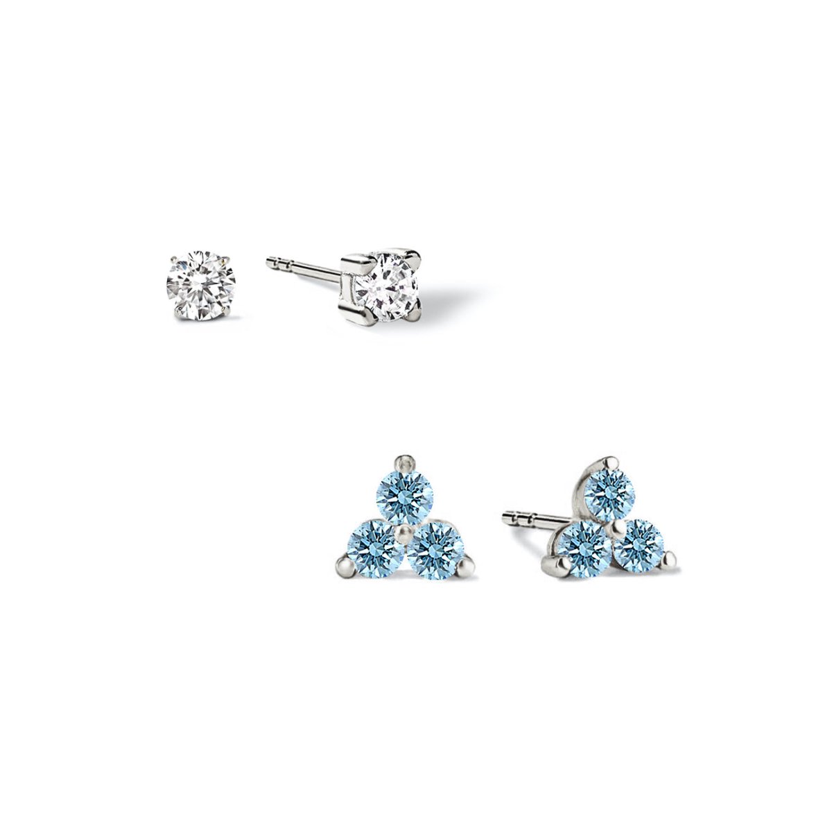 Birthstone Studs Set Aquamarine
