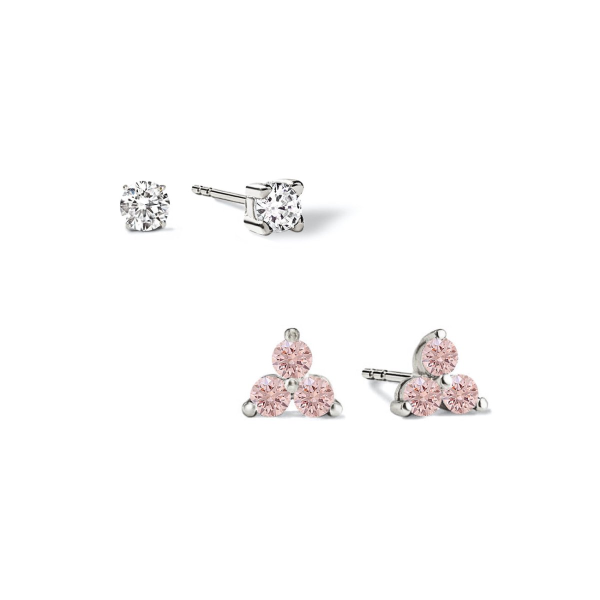 Birthstone Studs Set Pink Sapphire