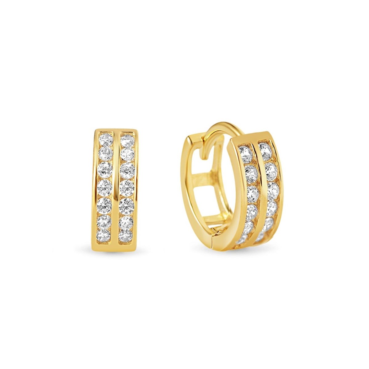 Double Row Pavé Huggies